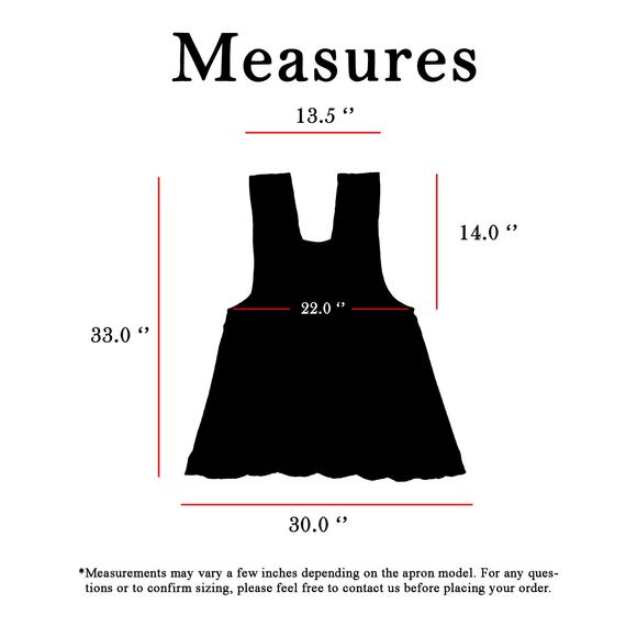 Gray Mexican Embroidered Apron – Standard Kitchen Apron Floral Embroidery - Picture 8 of 8